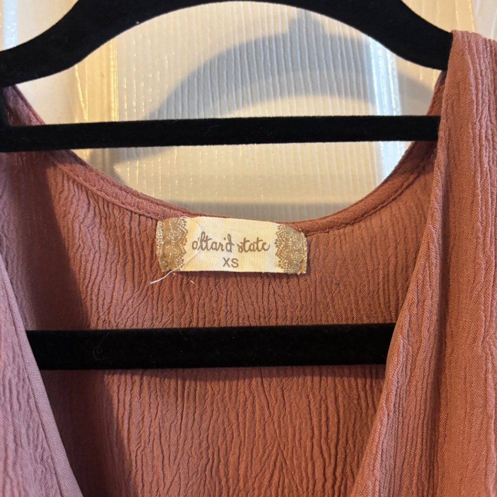 Altar'd State Dusty Rose Milkmaid Short Dress Sz XS - Picture 2 of 12